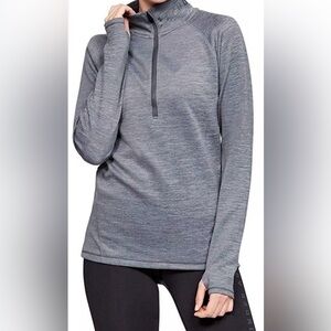 Under Armour ColdGear Gray Half Zip Long Sleeve Athletic Pullover size XS